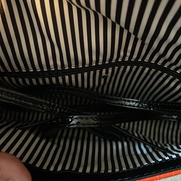 Kate Spade Vibrage Wool Orange & Black Halloween Crossbody Clutch - Picture 4 of 9